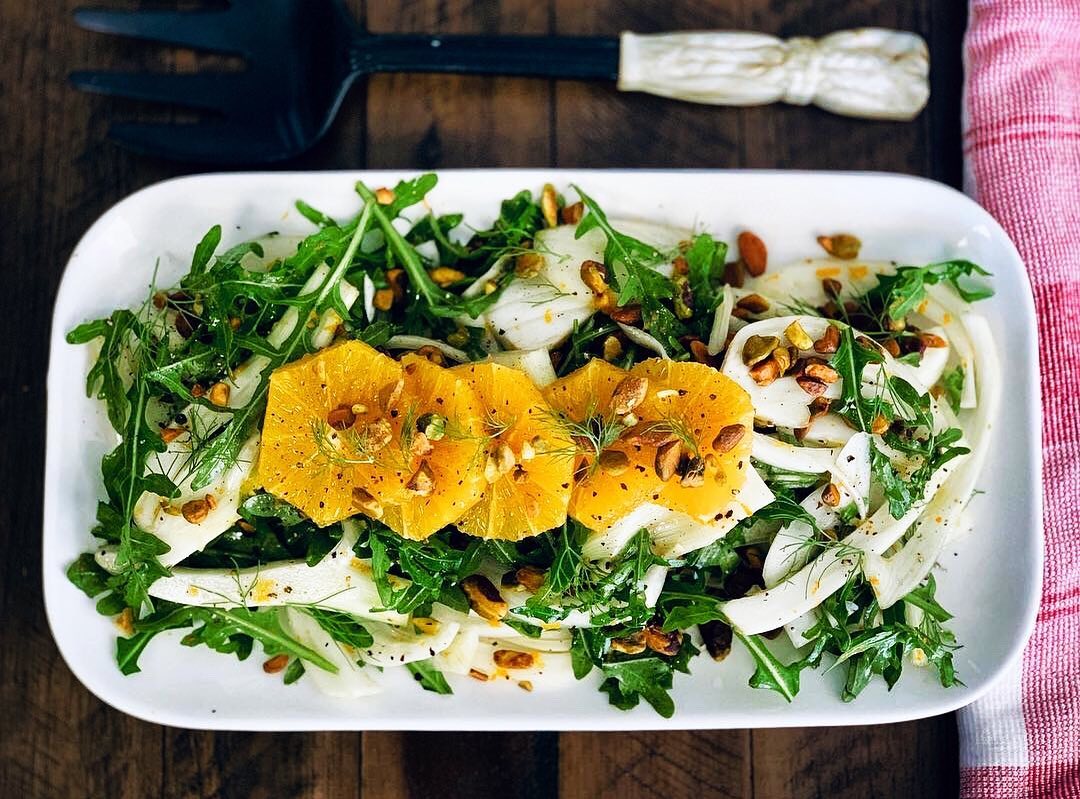 Fennel Arugula Salad with Orange and Toasted Pistachios