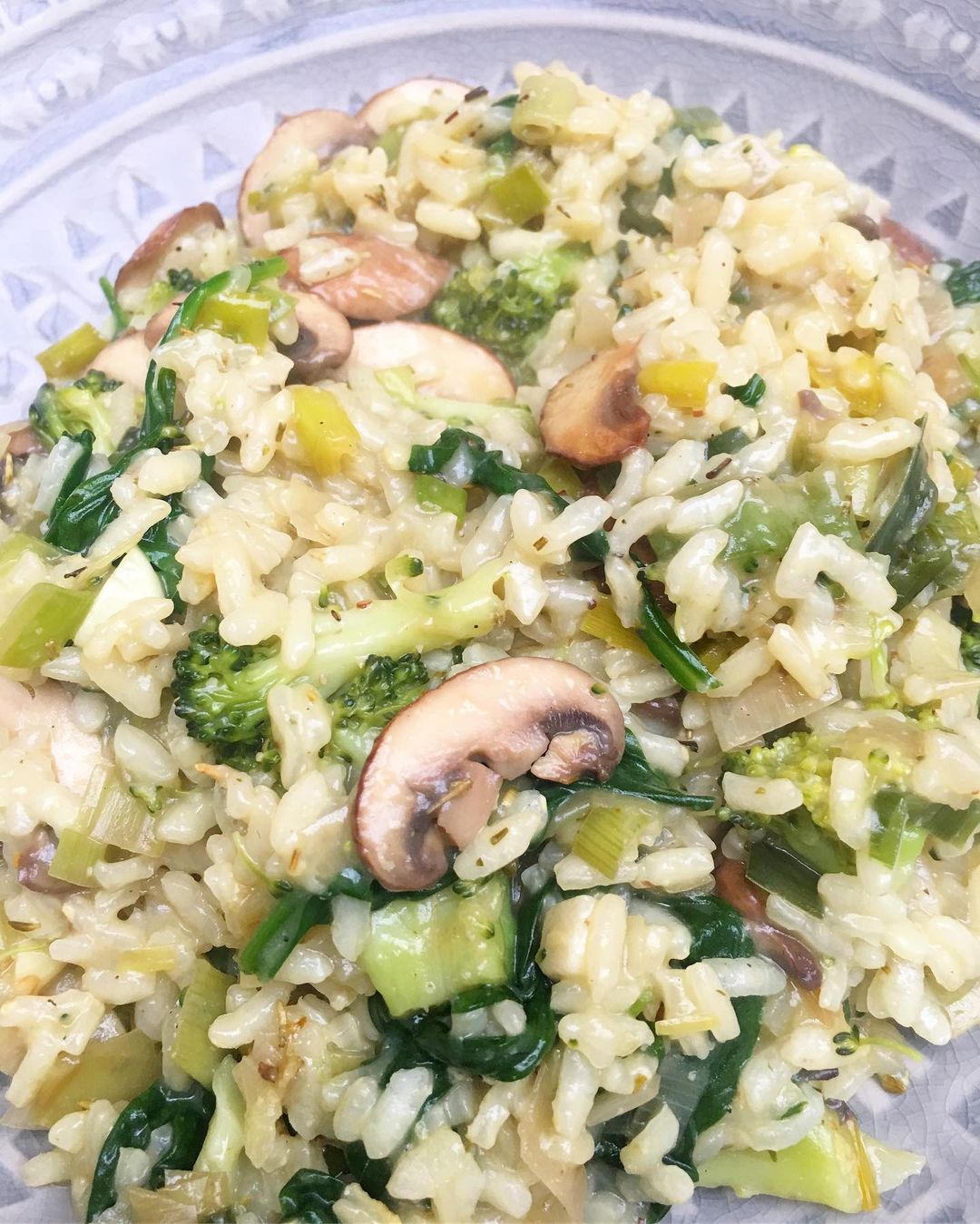 Creamy Cheesy Leek and Mushroom Risotto