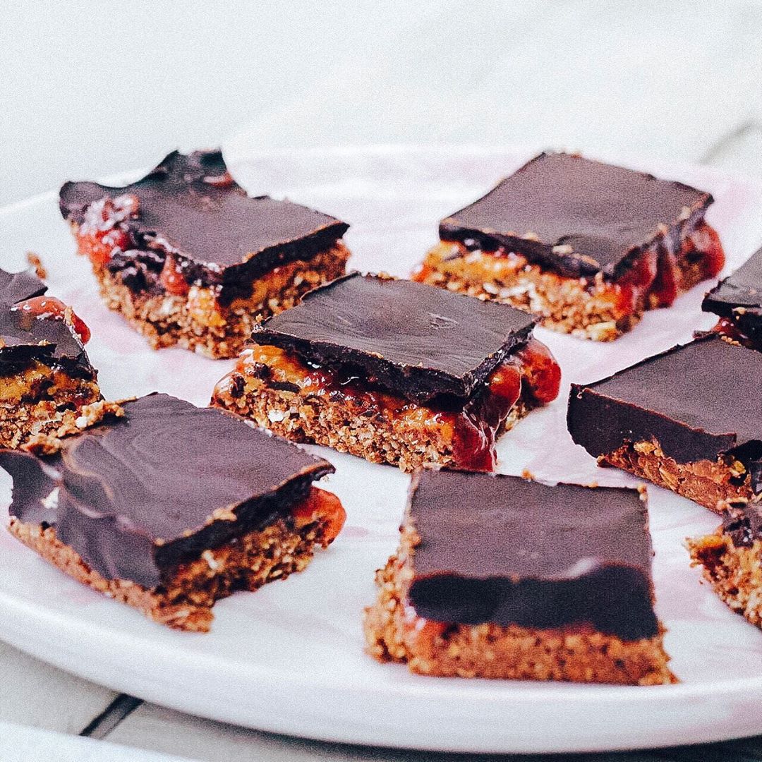 Peanut Butter and Jelly Chocolate Squares