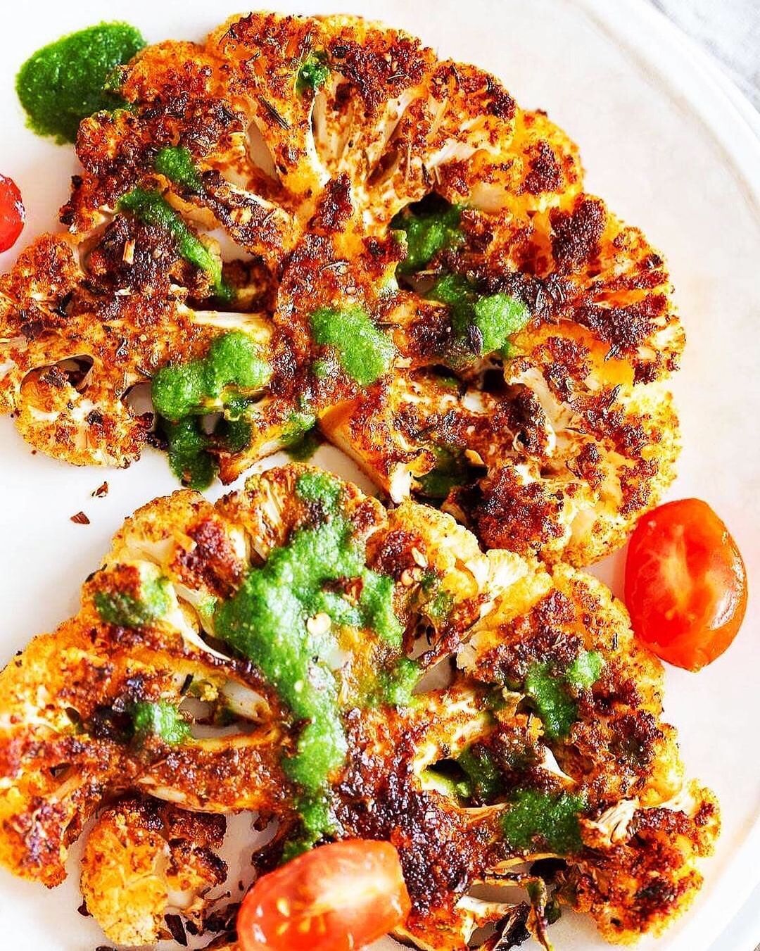 Cajun Roasted Cauliflower with Chimichurri