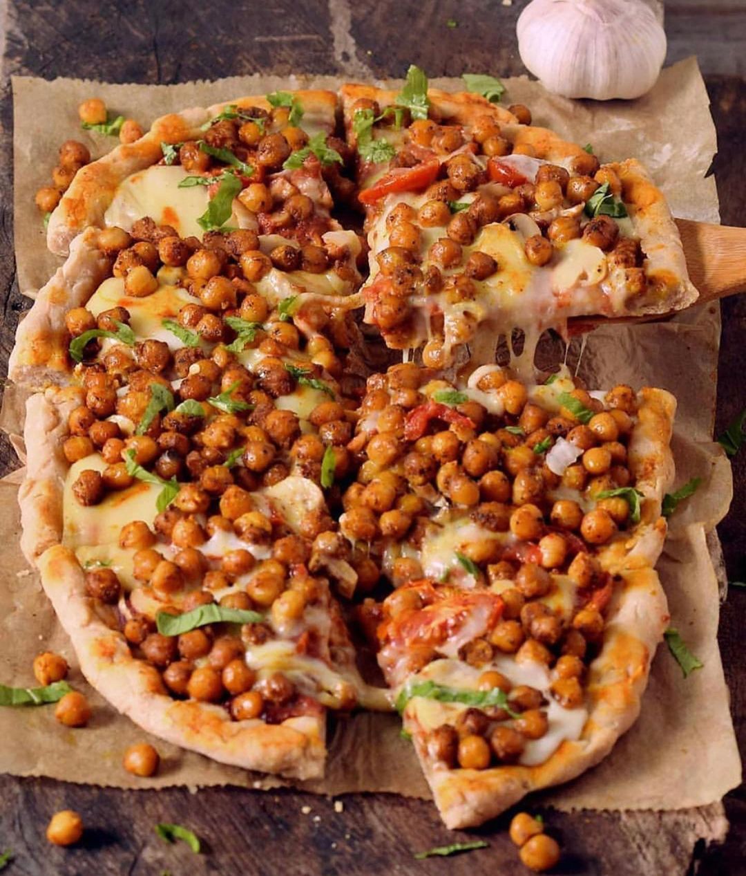 Vegan Buffalo Chickpea Pizza