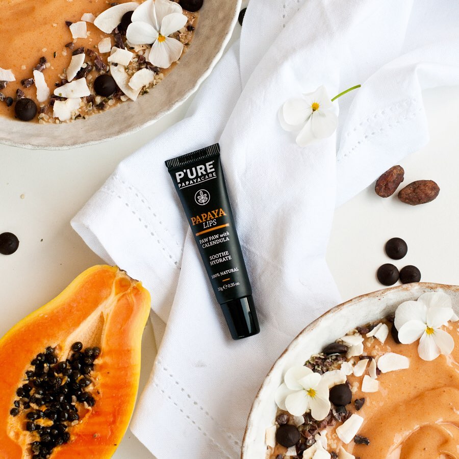 Papaya and Banana Nicecream with Agave Syrup
