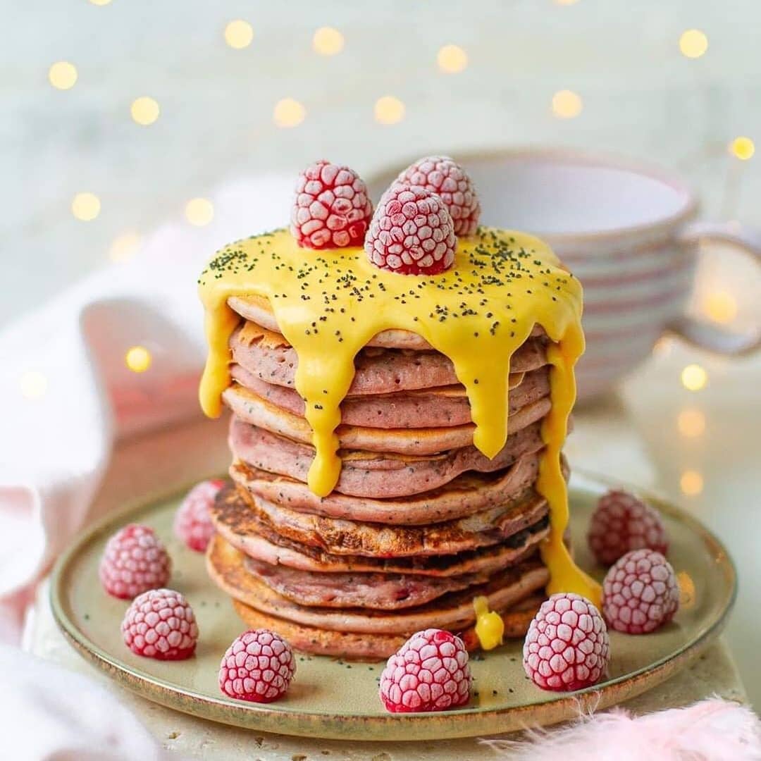 Pink Poppy Seed Pancakes with Antioxidant Blend