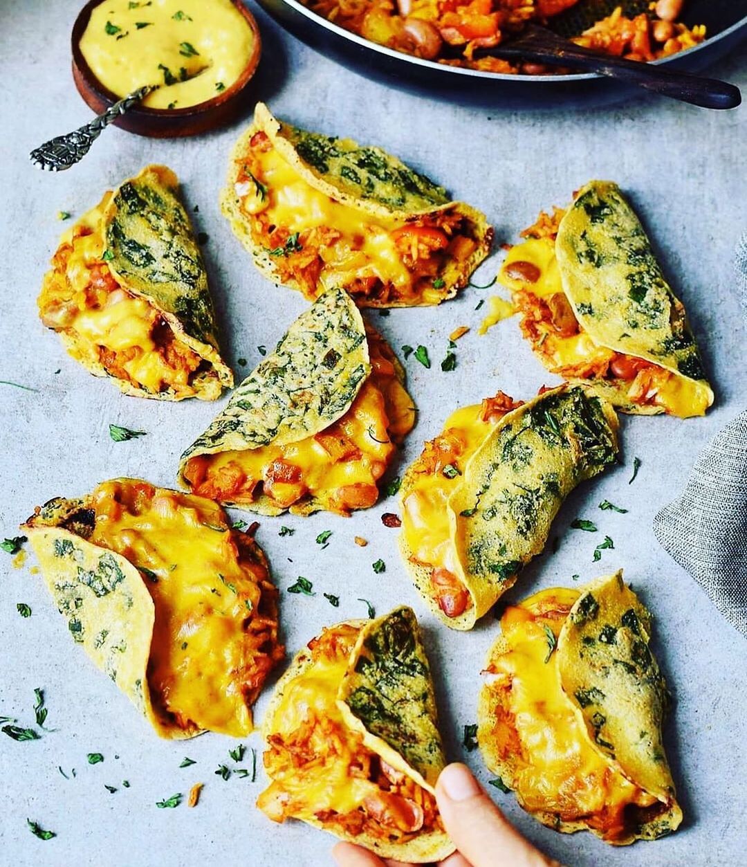 Oven Baked Spinach Tacos