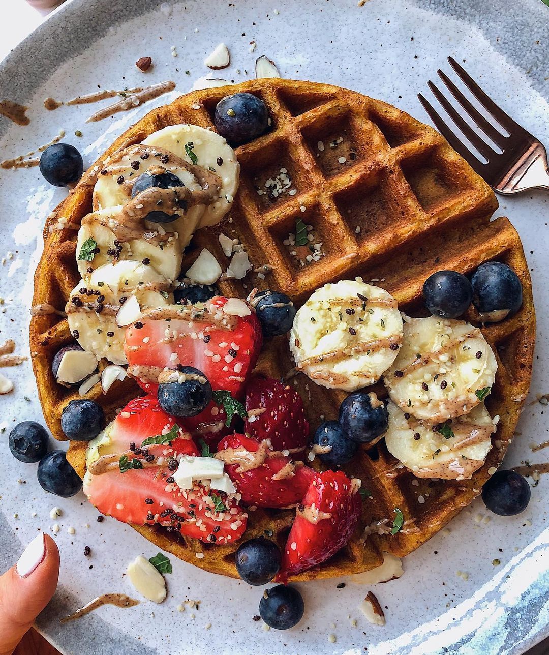 Almond Butter Sweet Potato Waffle