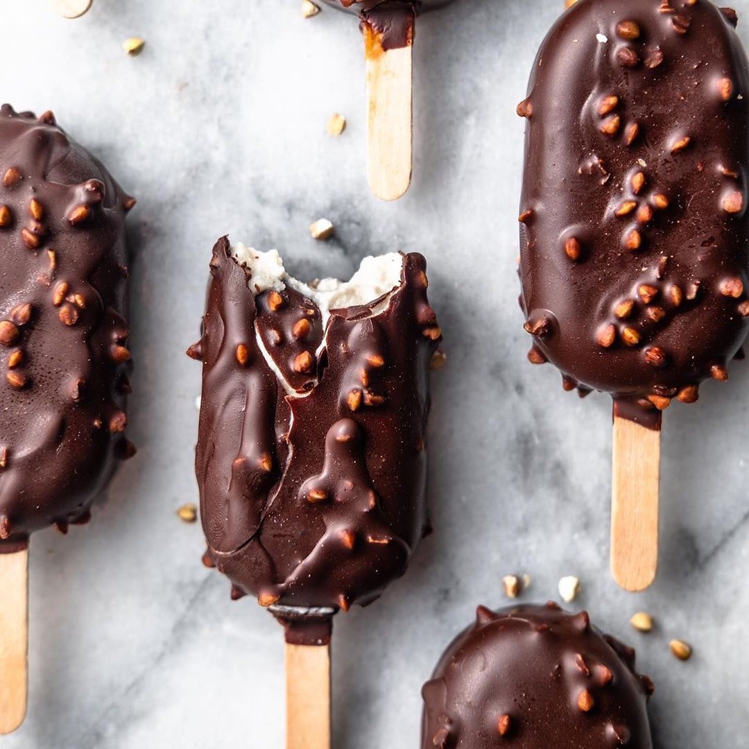 Vegan Caramel Cashew Ice Cream Pops