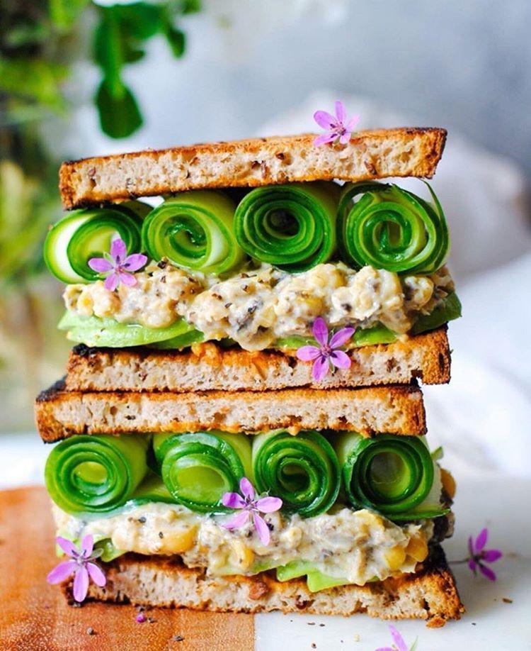Vegan Chickpea-Olive Sandwich