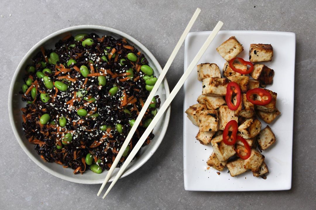 Tofu and Black Rice Salad