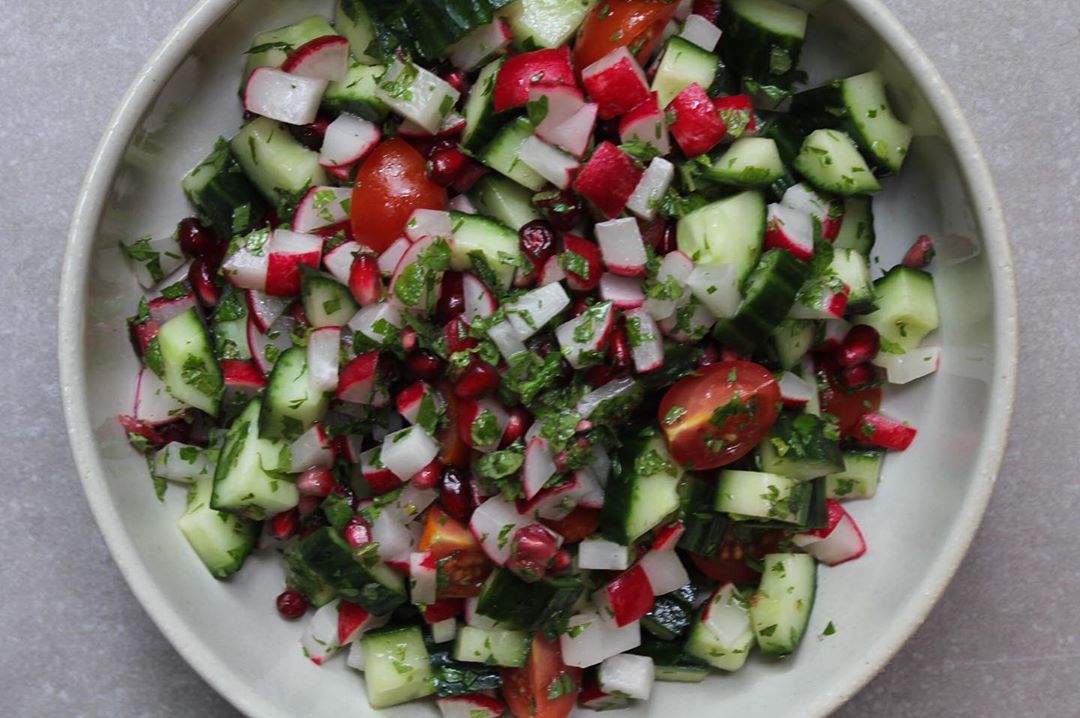 Fresh Tabbouleh Style Vegetable Salad with Herbs