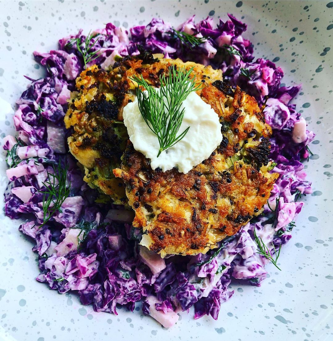 Tuna Cakes with Cabbage and Jicama Slaw