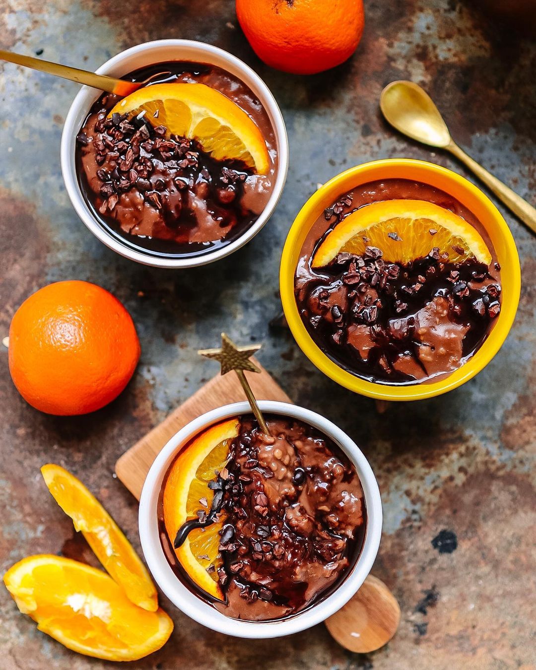 Chocolate Orange Porridge with Cacao and Toppings