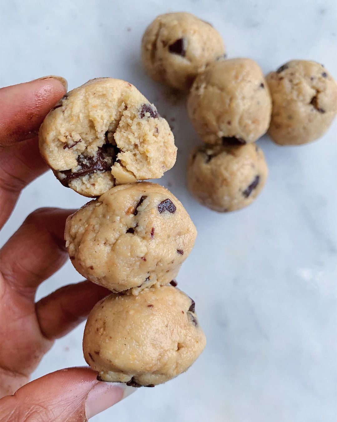 Peanut Butter Chocolate Chunk Cookie Dough Balls