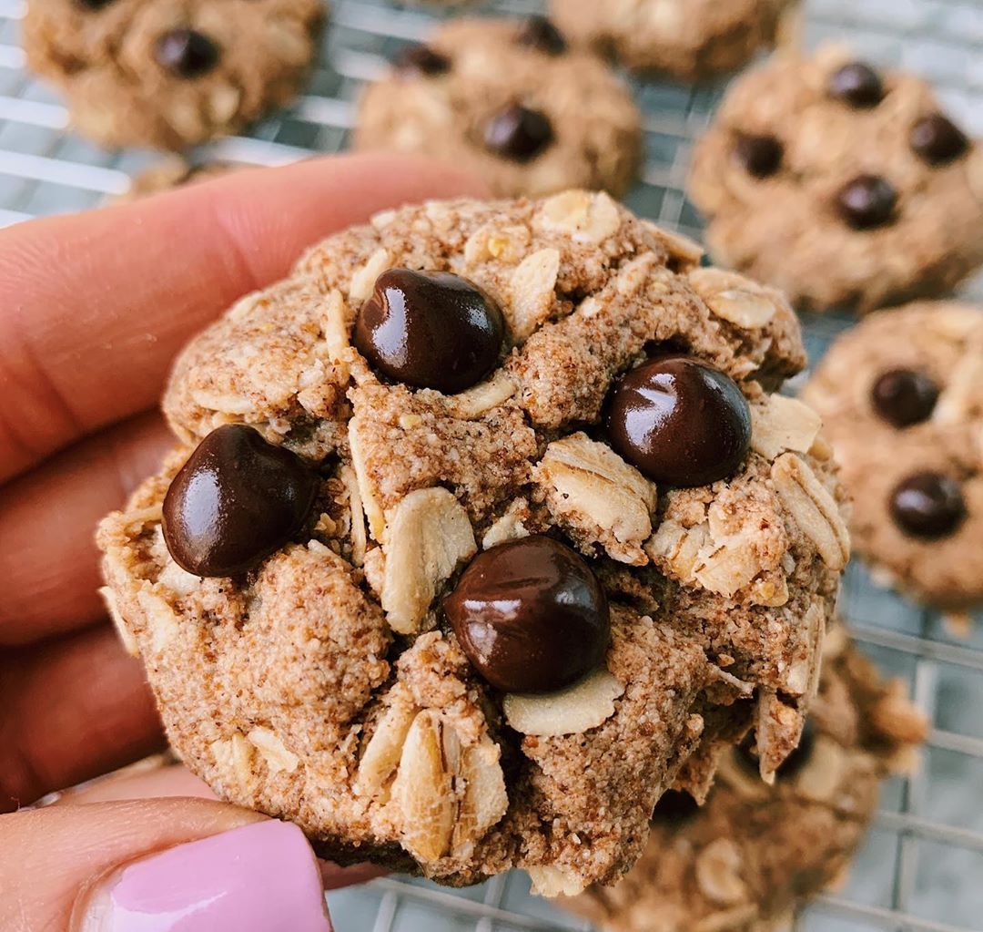 Oatmeal Chocolate Chip Almond Butter Vegan Cookies