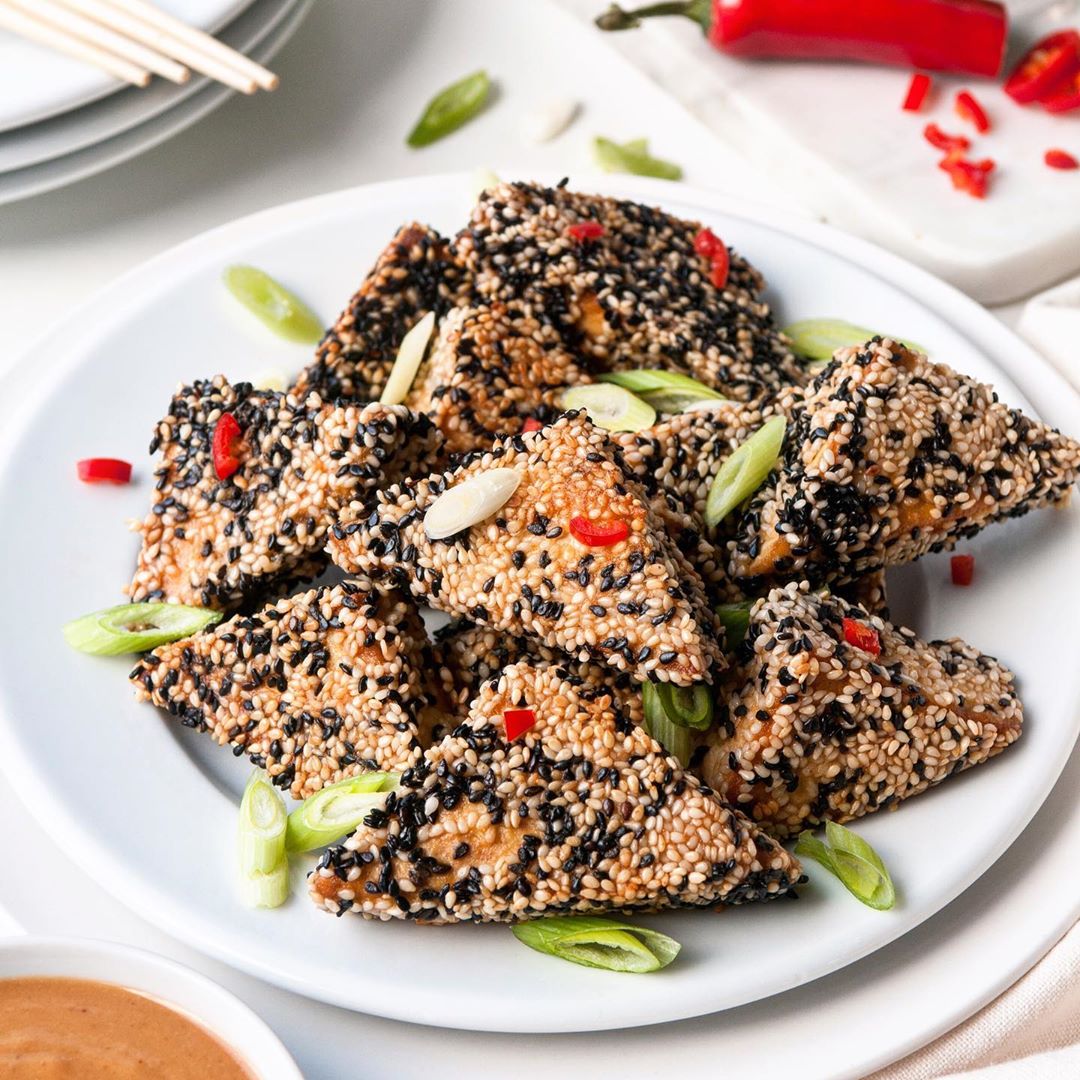 Crispy Sesame Tofu with Dipping Sauce