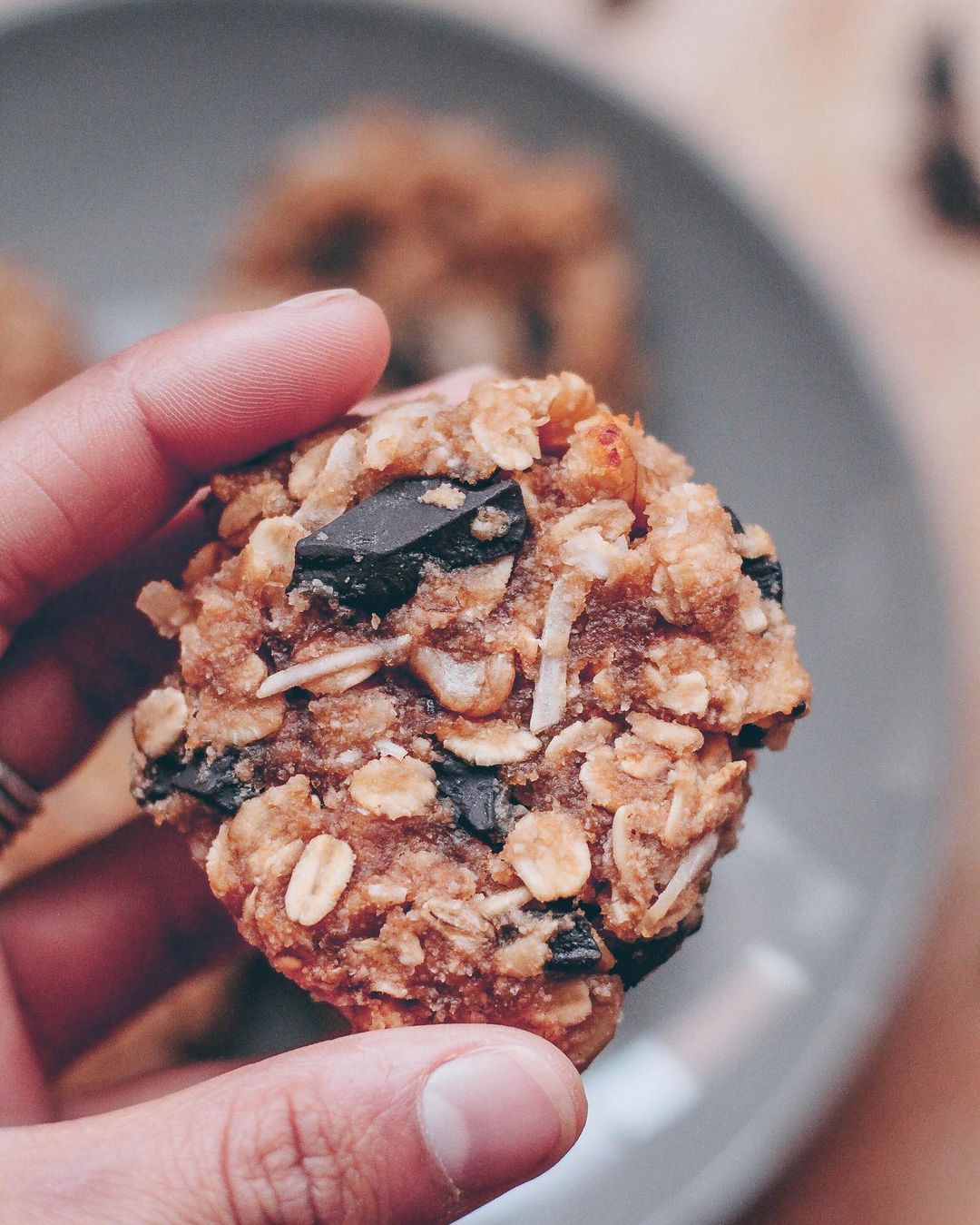 Lazy Oatmeal Banana Chocolate Chip Cookies