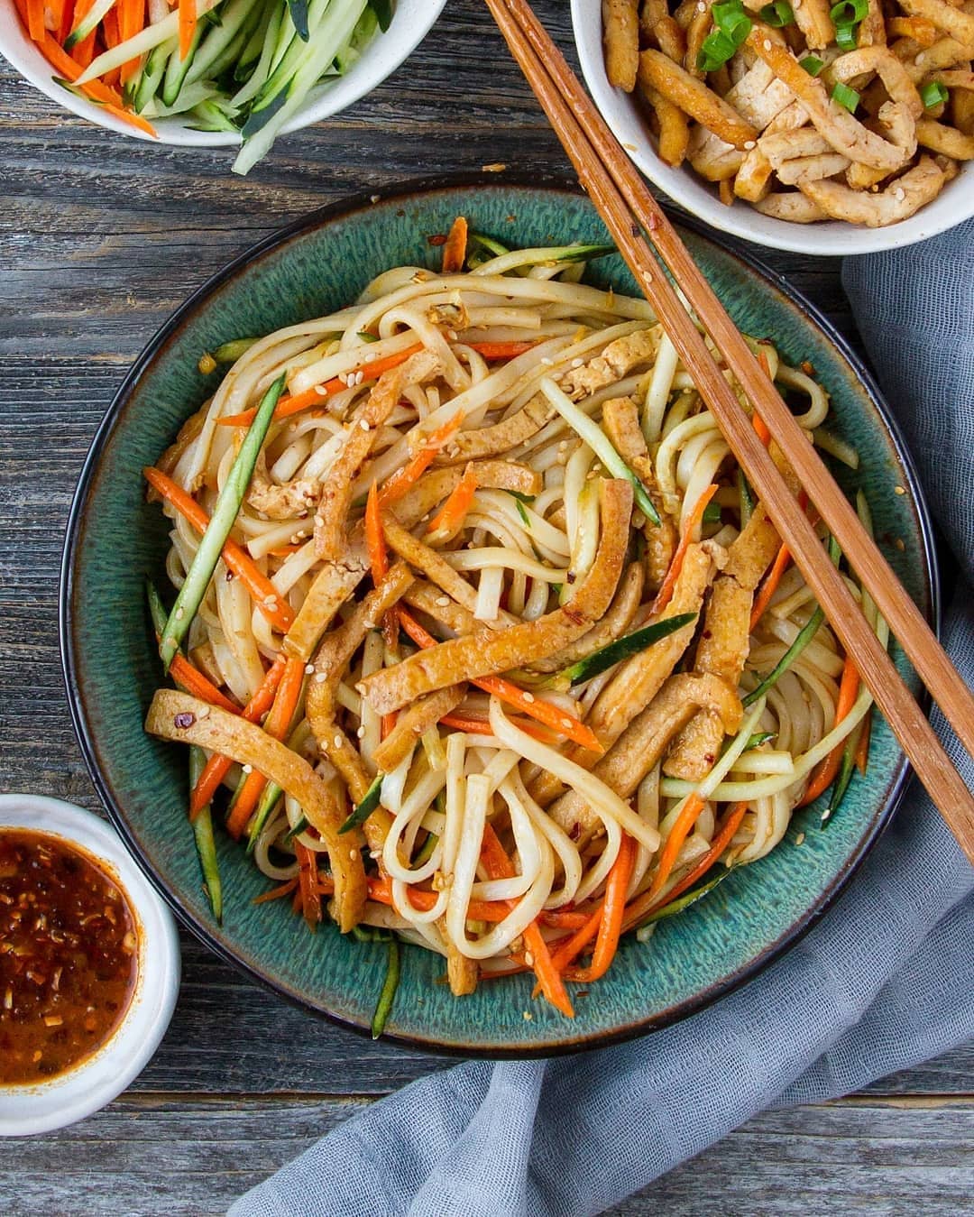 Sesame Tofu Cold Noodles Dish