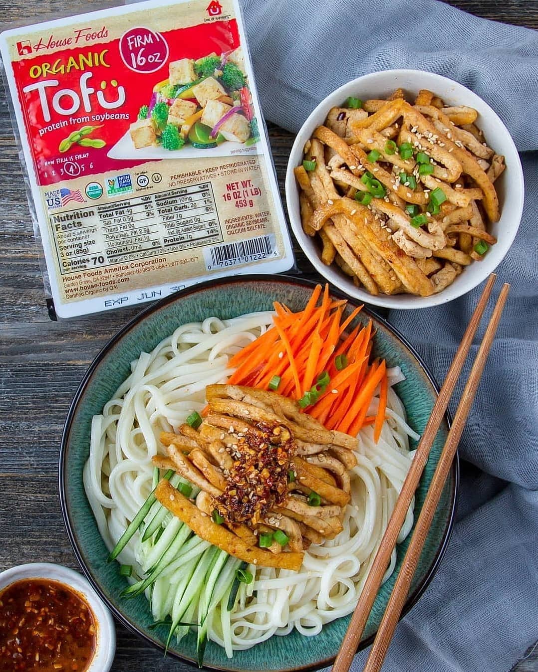Sesame Tofu Cold Noodles Dish