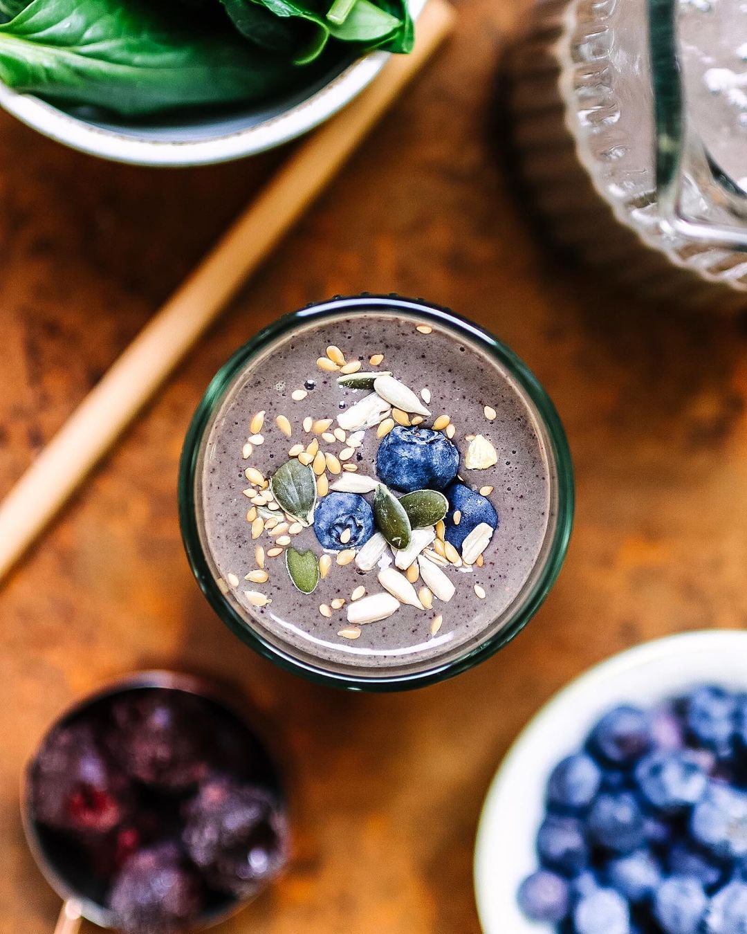 Berry Spinach and Almond Butter Smoothie