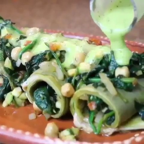 Vegan Cactus Rolls with Sautéed Vegetables