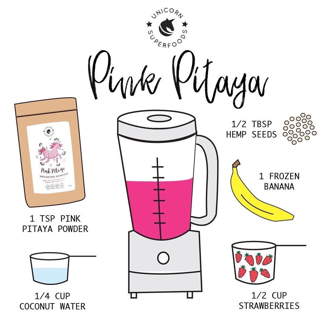 Healthy Pink Pitaya Smoothie with Fruits and Seeds