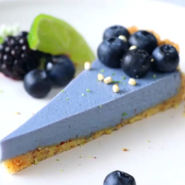 Colorful Vegan Blueberry Ocean Tart