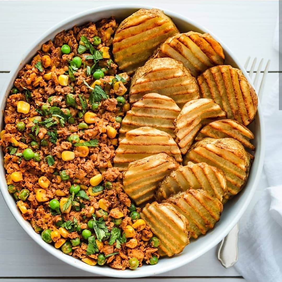 Vegan Walnut Meat with Vegetables and Spices