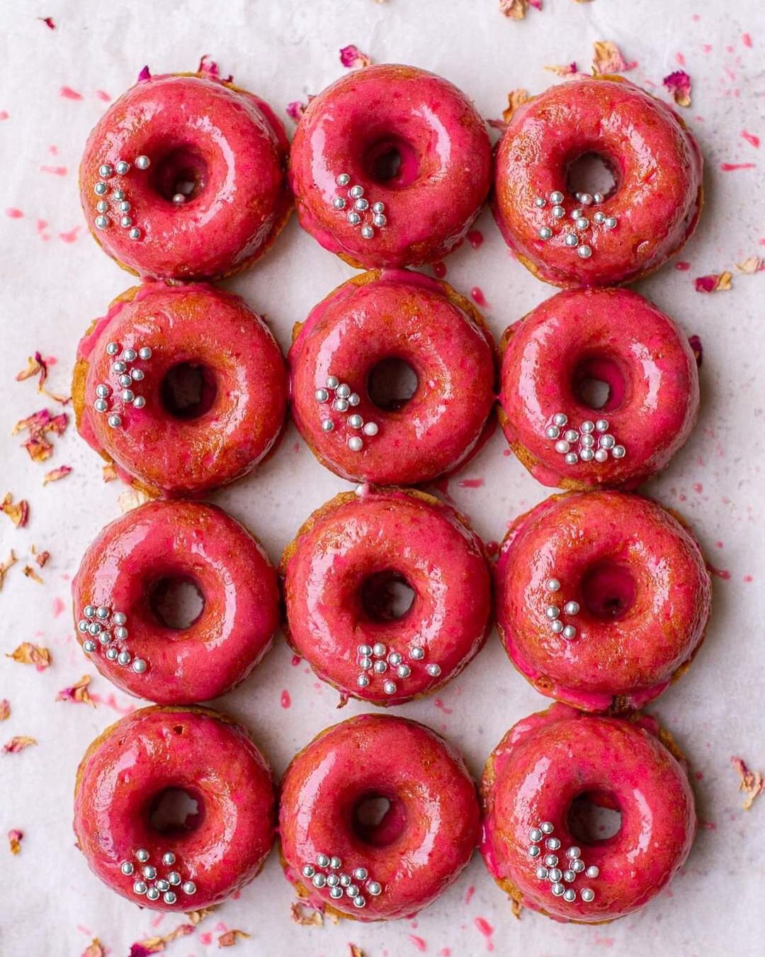 Vegan Baked Donuts with Raspberry Glaze