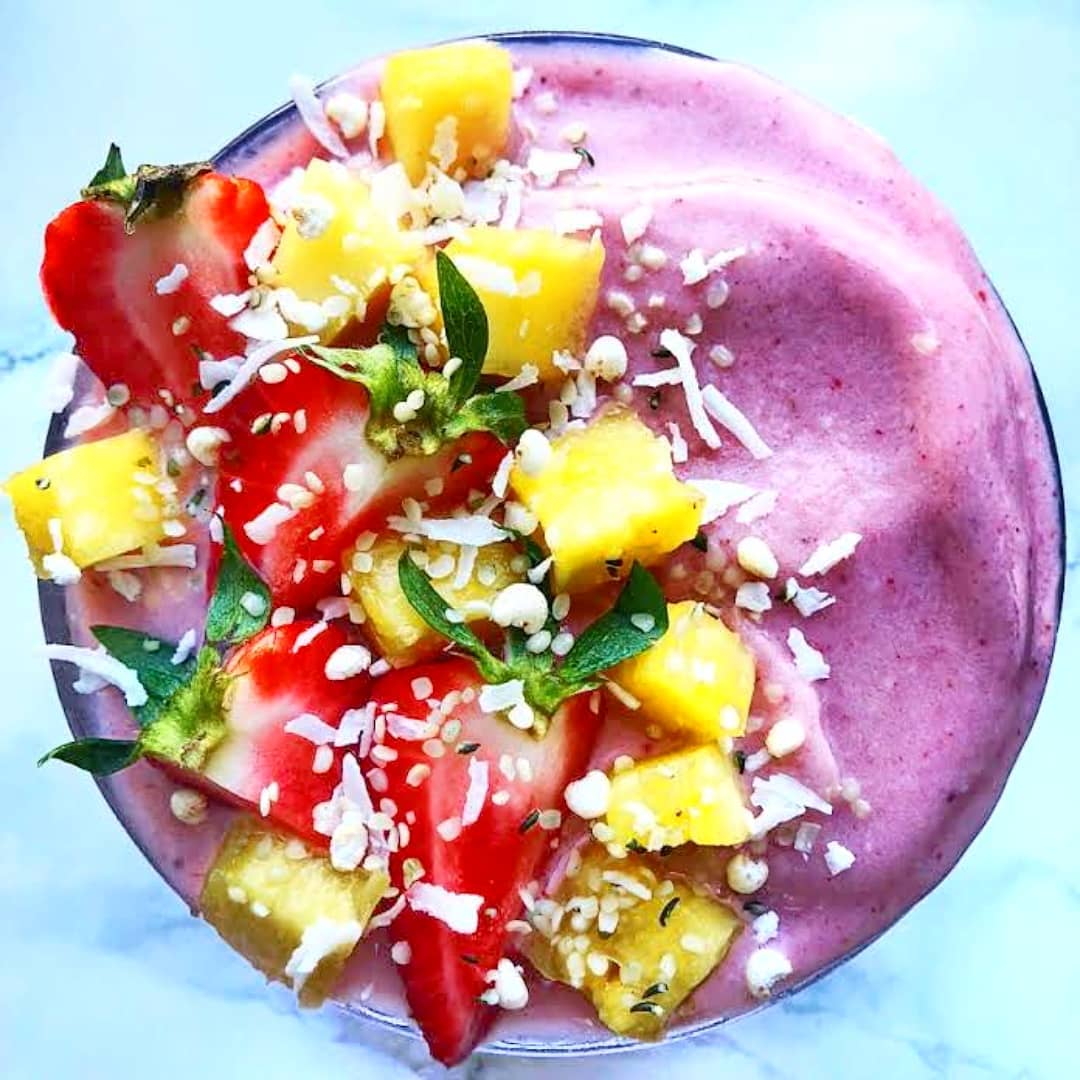 Vibrant Strawberry Banana Smoothie Bowl
