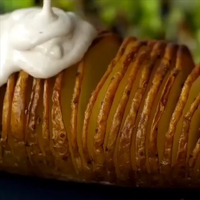 Vegan Baked Hasselback Potatoes with Sauce