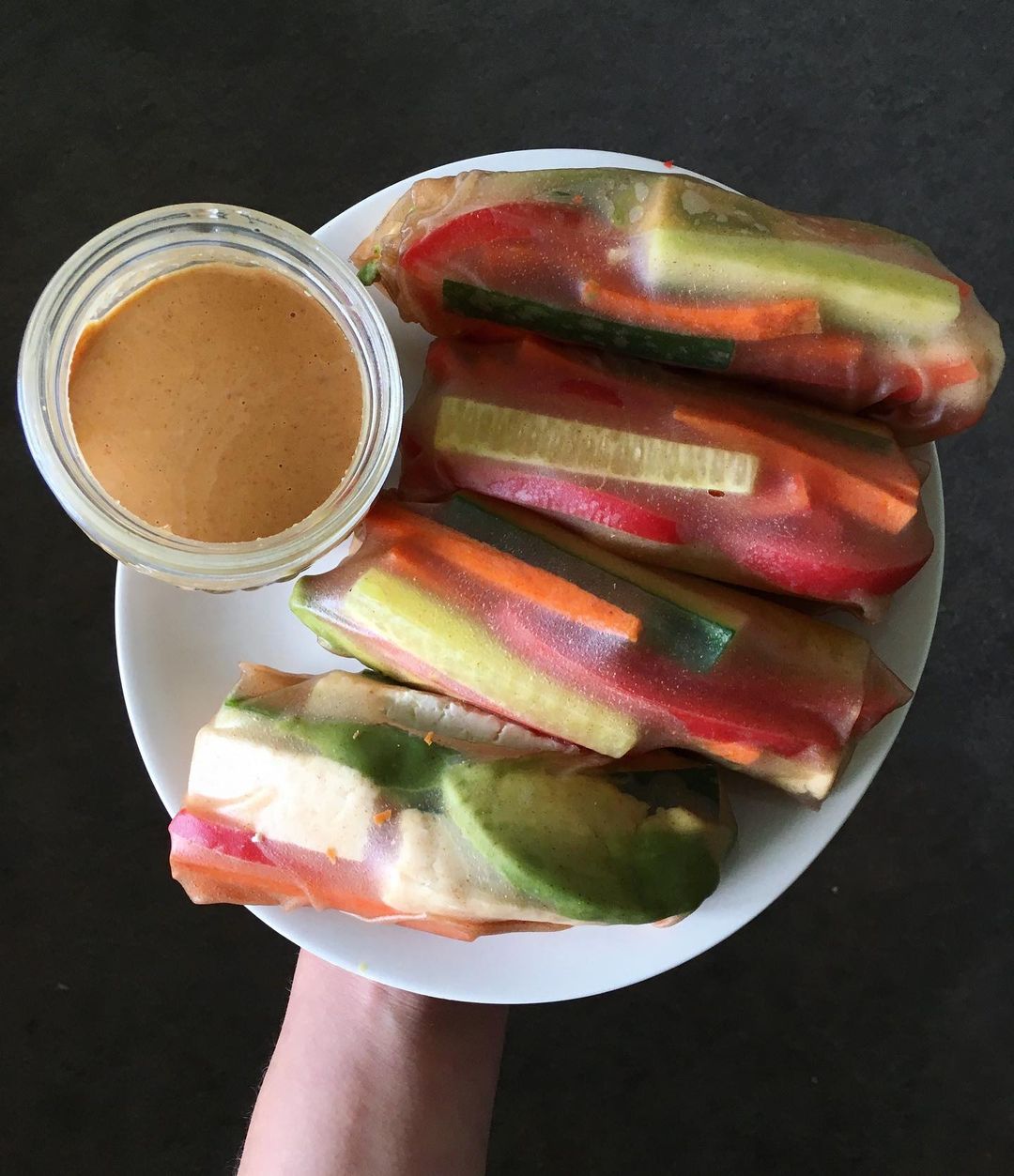 Fresh Veggie Spring Rolls with Peanut Sauce