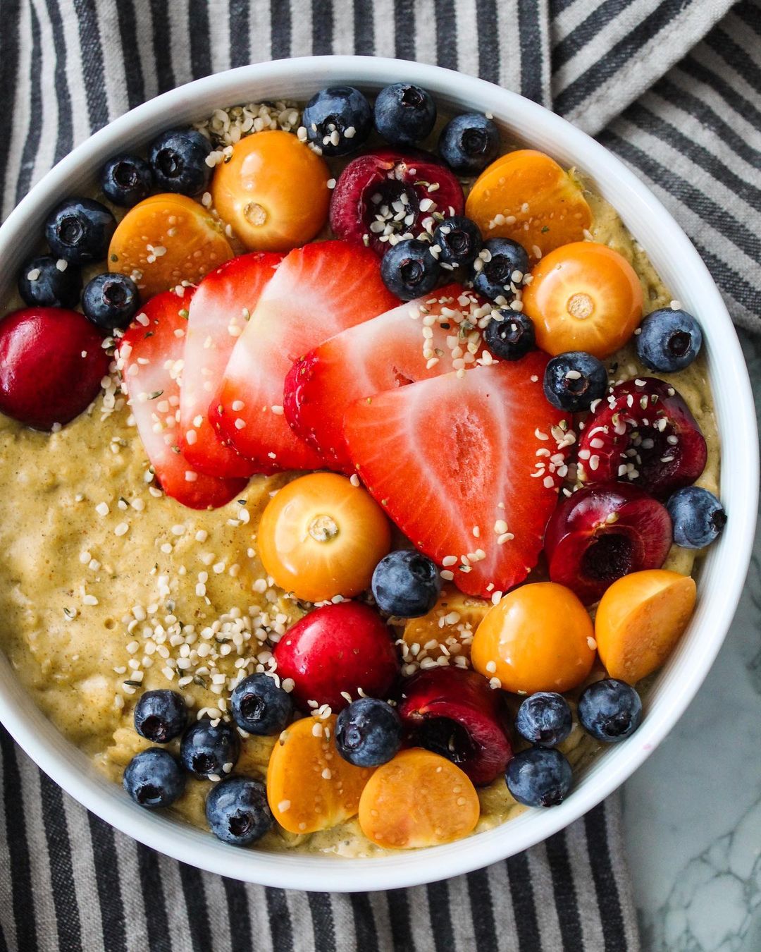 Golden Milk Oatmeal with Fresh Berries