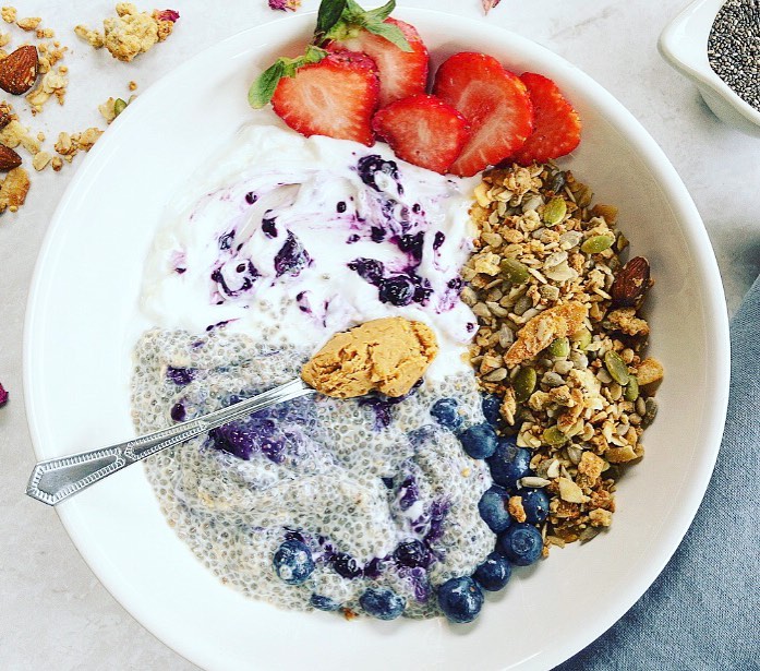 Peanut Butter and Jelly Chia Pudding