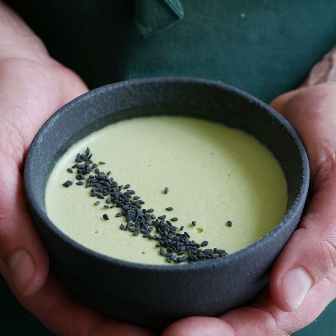 Soft Matcha Mousse with Coconut Milk