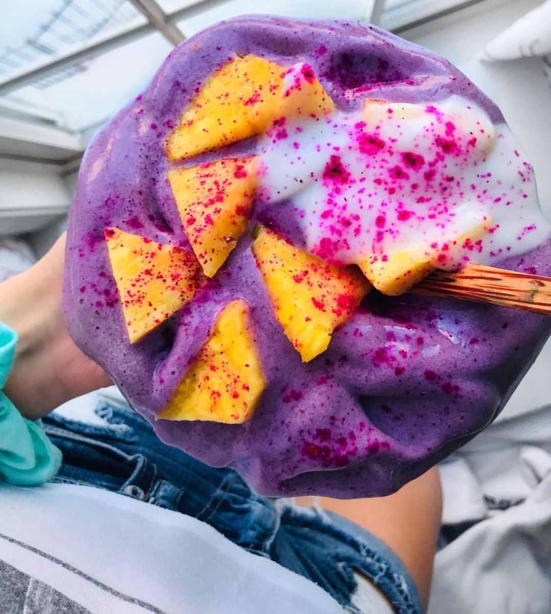 Blackberry Nice Cream with Frozen Fruits Blend