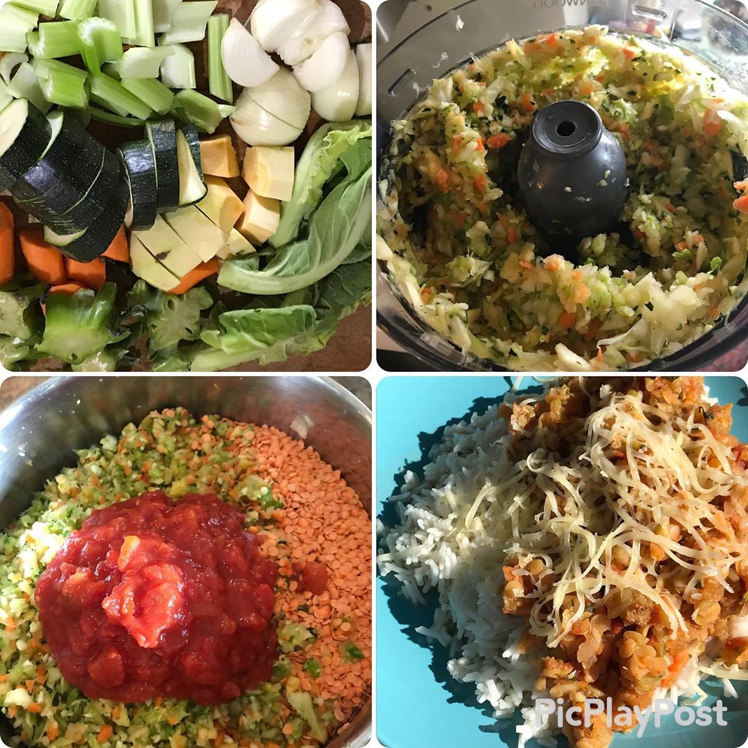 Easy Lentil Bolognaise with Leftover Veggies