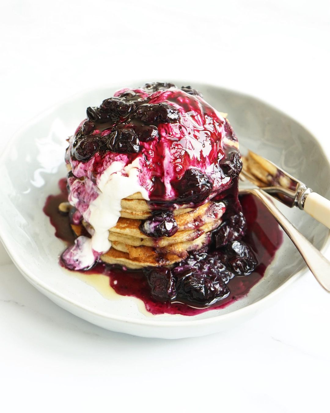 Pancakes with a Blueberry Compote