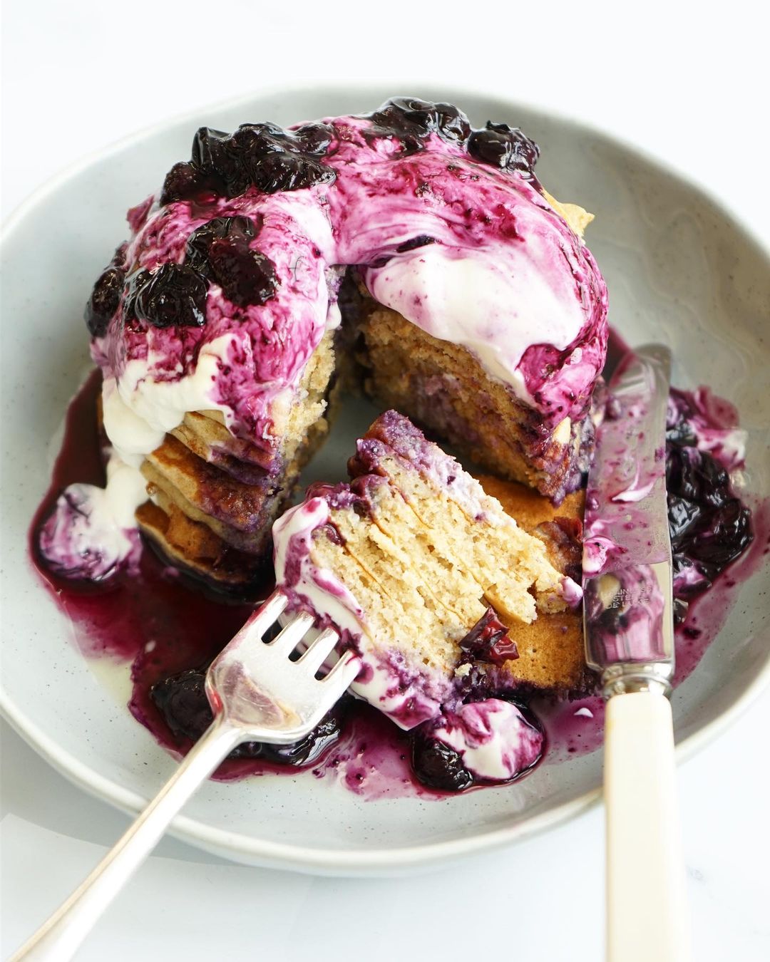Pancakes with a Blueberry Compote