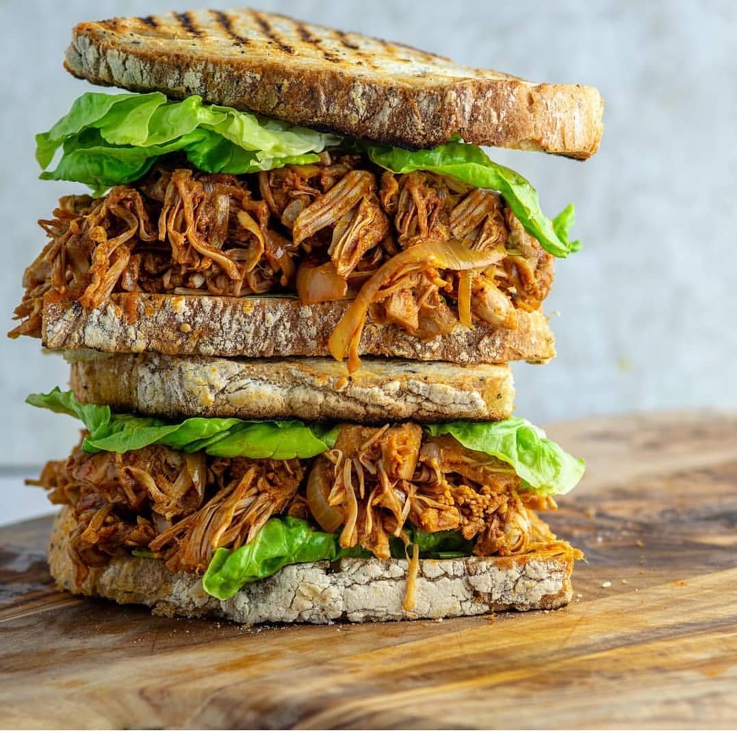 We Are So Hungry Looking at This Pulled Jackfruit Sandwich