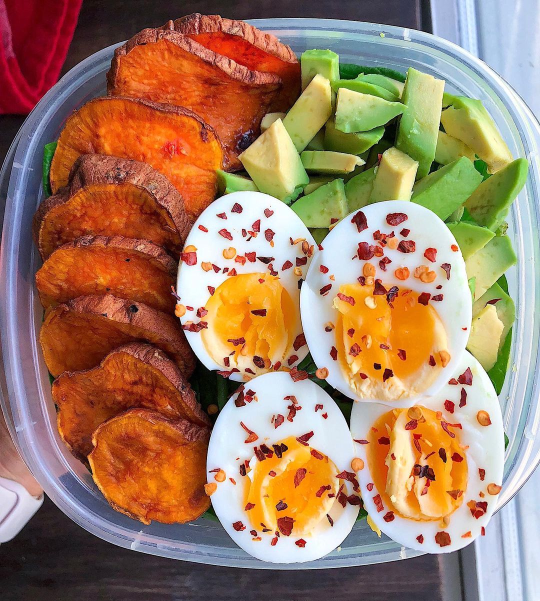 Simple Meal Prep Breakfast with Eggs and Avocado