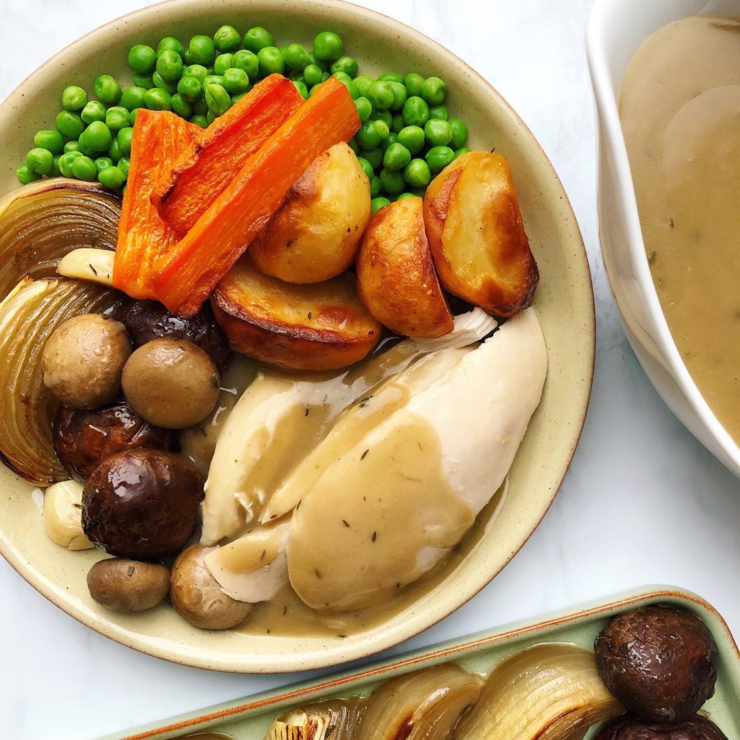 Sunday Roast with Mushroom Sauce