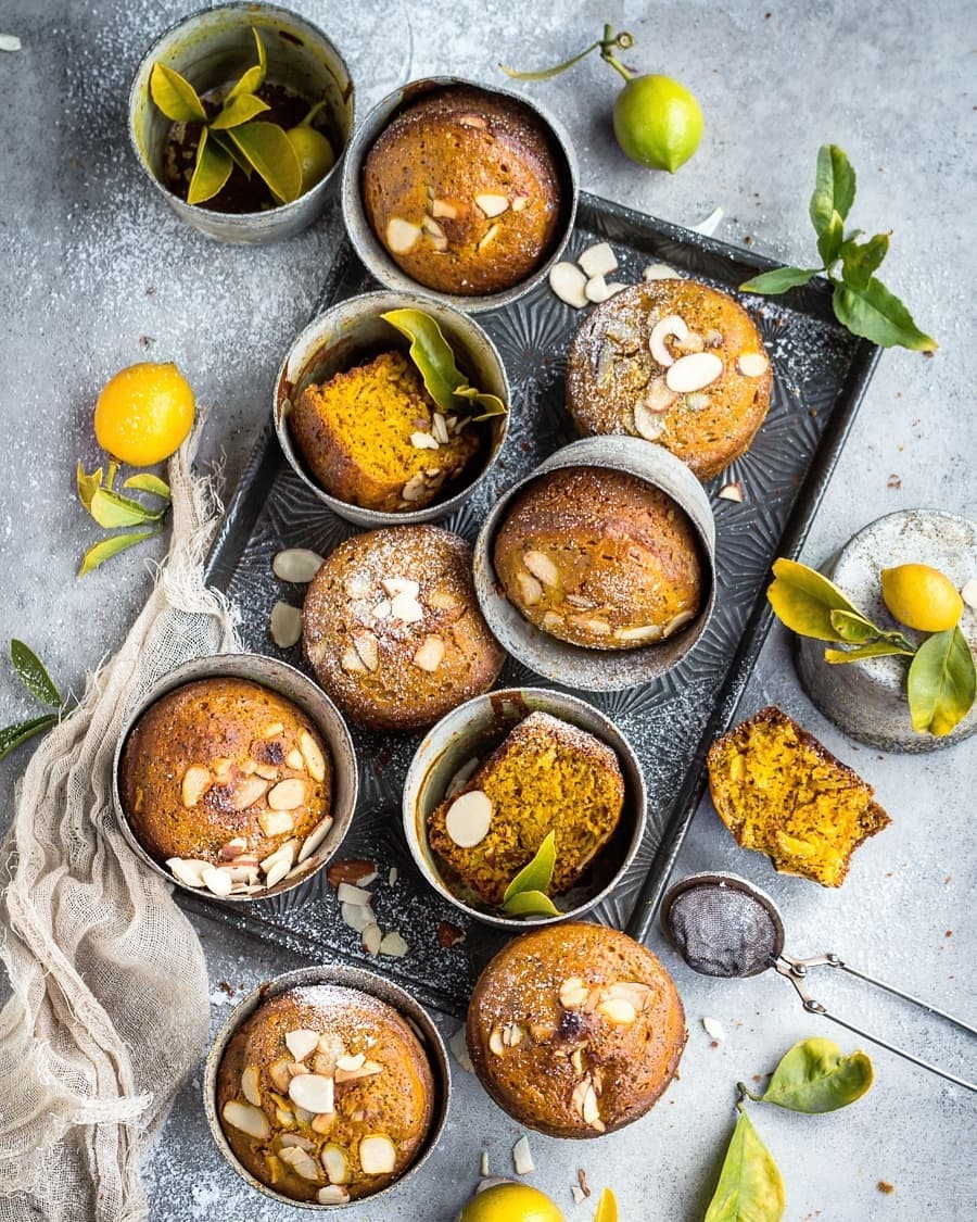 Cardamom Spiced Cupcakes with Almonds and Poppy Seeds