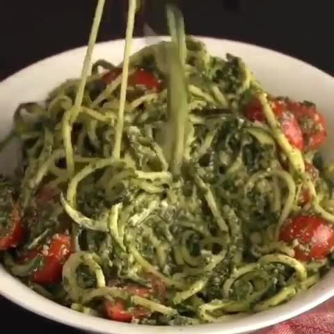 Zucchini Noodles with Basil Pesto