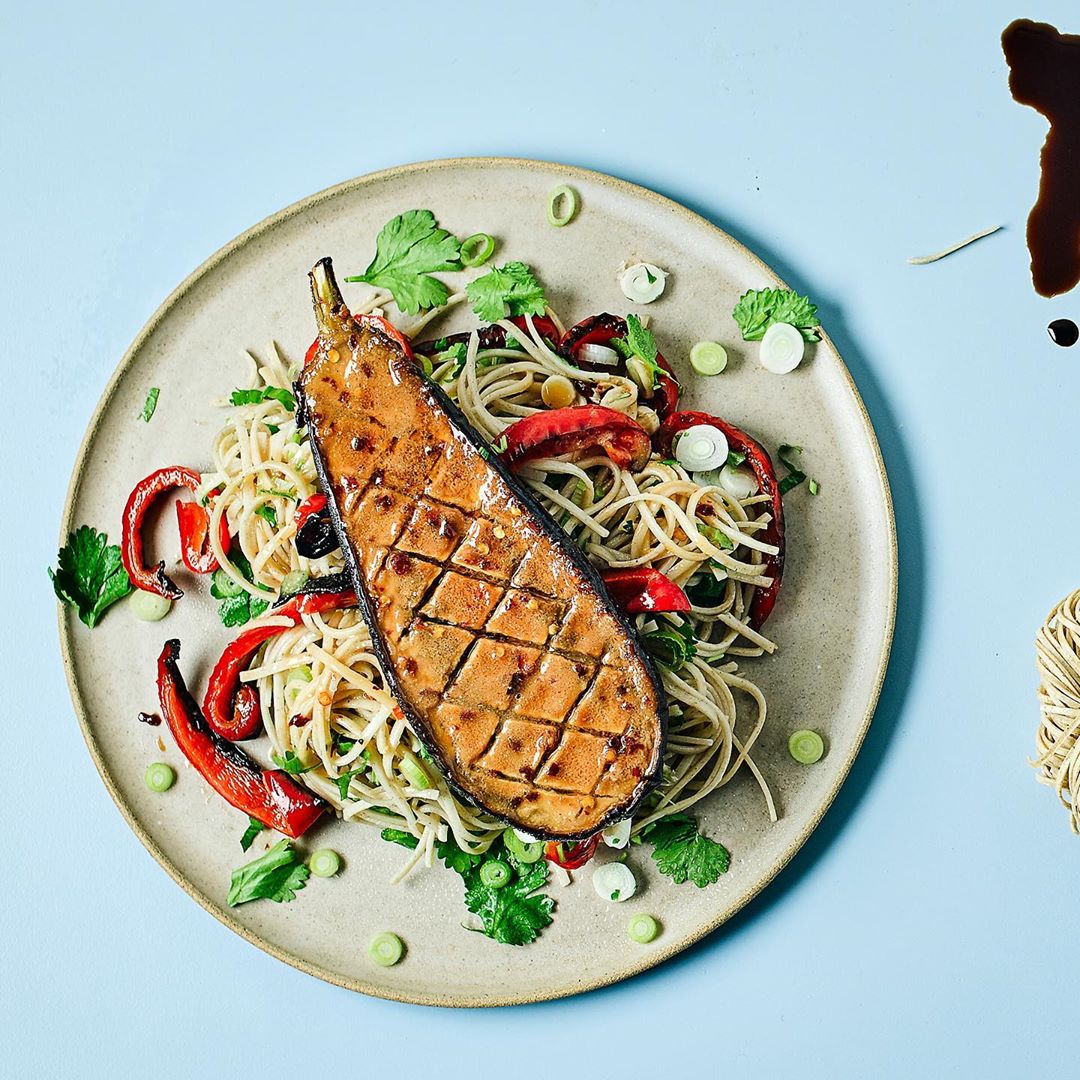 Comforting All Veggie Dinner with Miso Aubergine