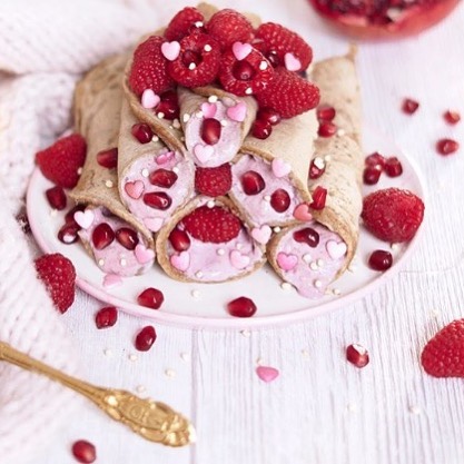 Vegan Stuffed Crepes with Berry Filling