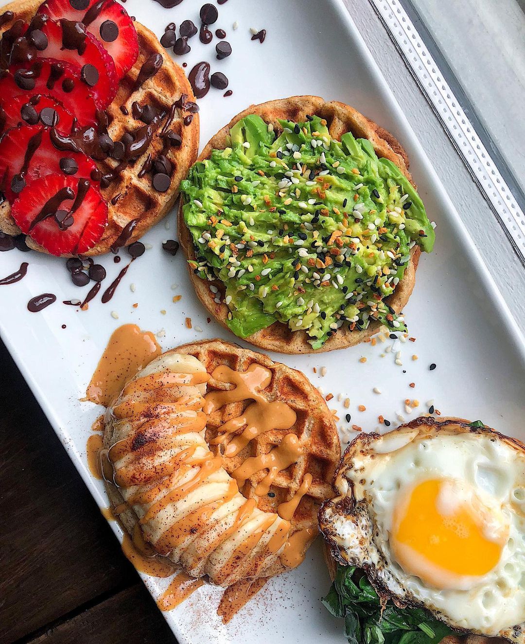 Paleo Waffles with Four Different Toppings