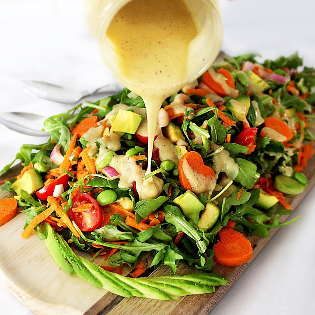 Summer Salad with a Simple Maple Tahini Dressing