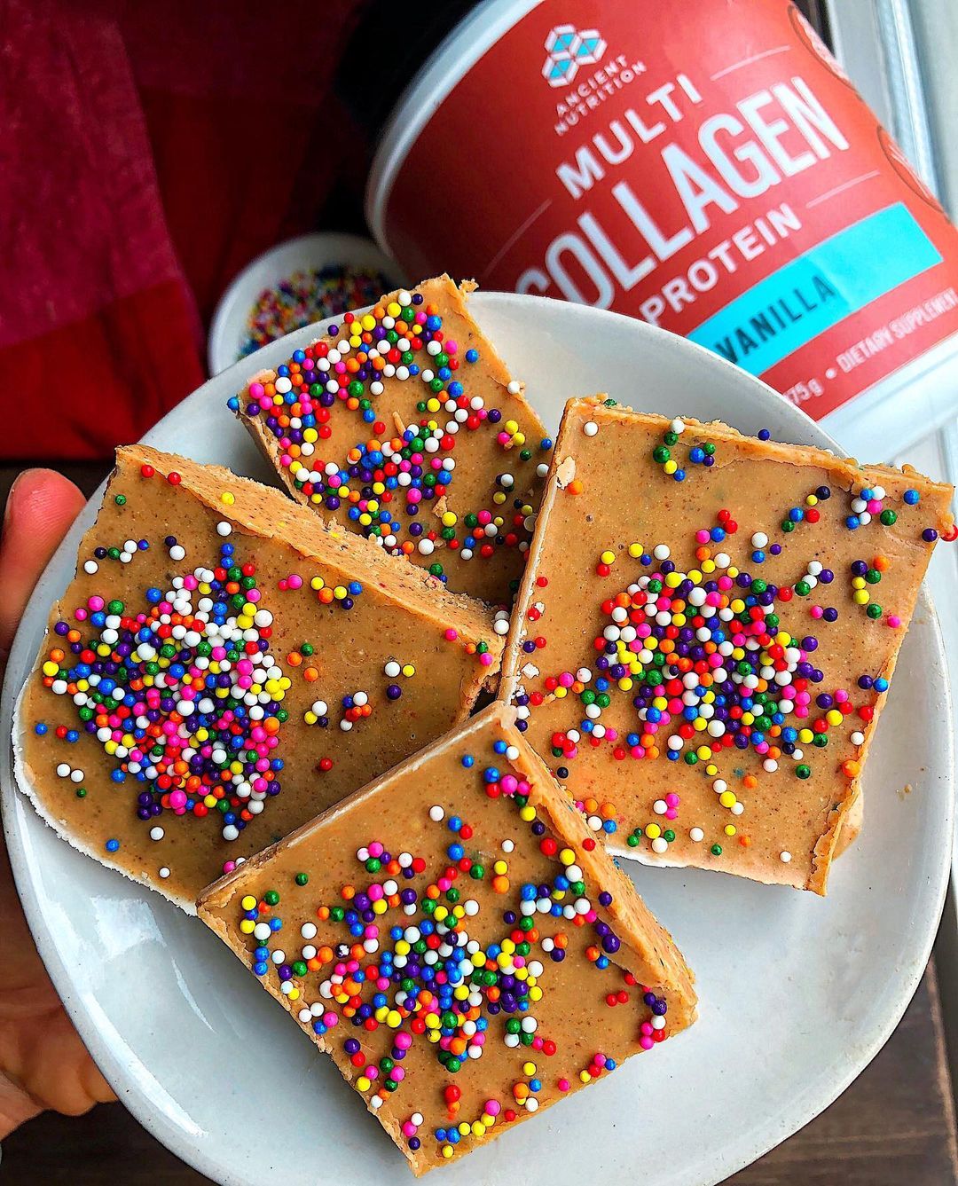 Simple No-Bake Cake Batter Collagen Bars