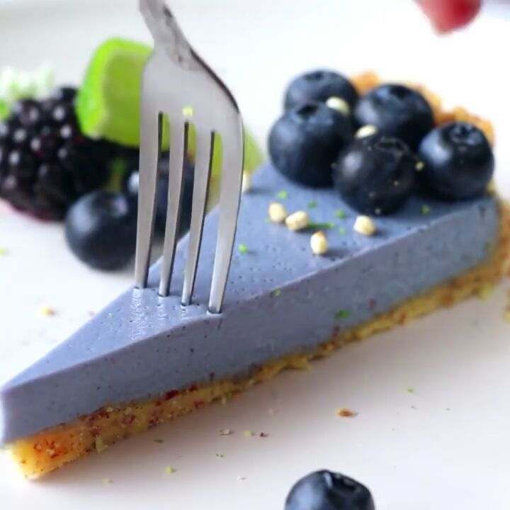 Colorful Vegan Blueberry Ocean Tart