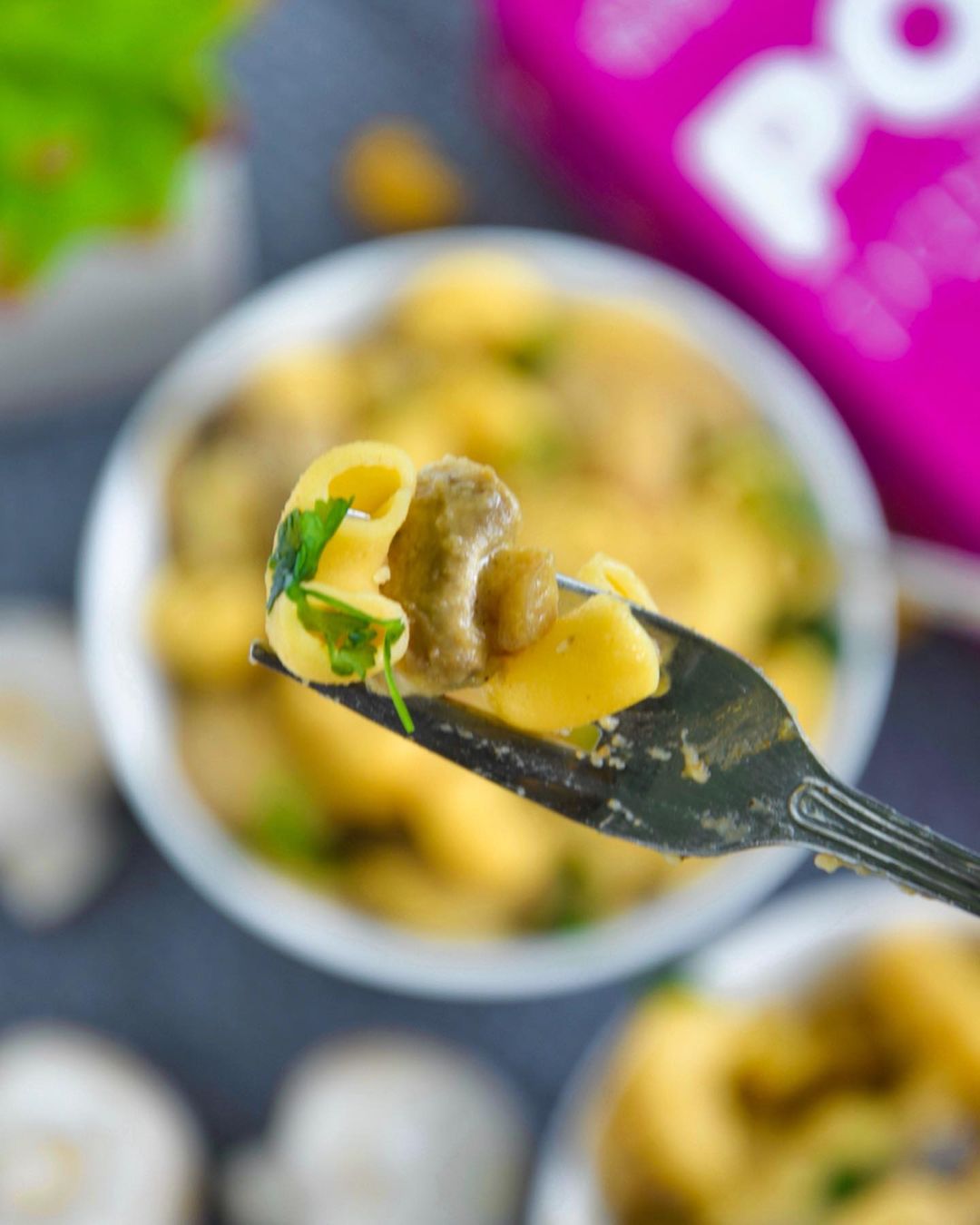 Vegan Mushroom Stroganoff with Chickpea Pasta