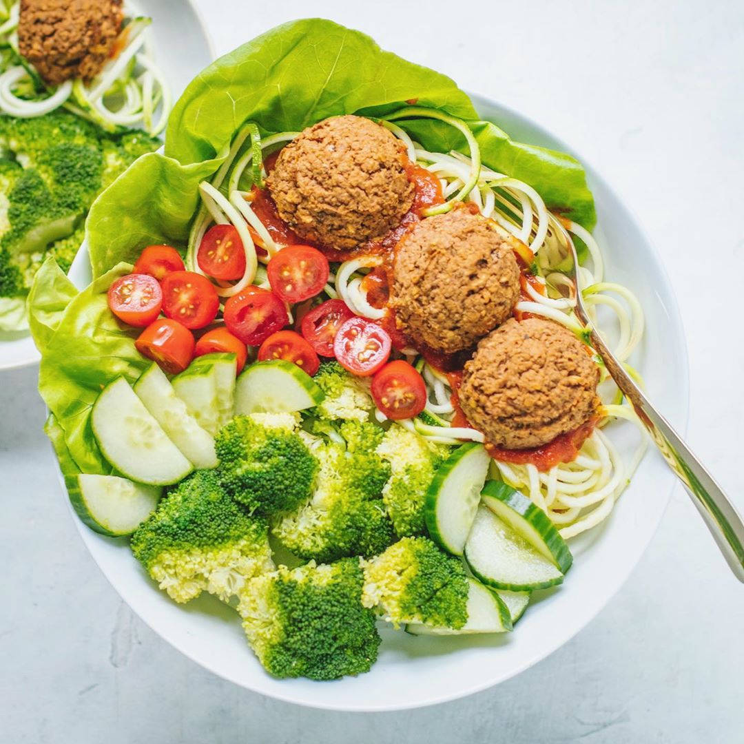 Baked Lentil Meatball Bowls